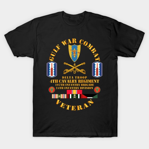 Gulf War Combat Cavalry Vet w  Delta Troop - 4th Cav - 197th Inf Bde - 24th ID T-Shirt by twix123844